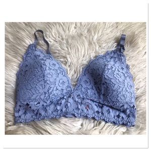 Momanda Longline Lace Nursing Bra Light Purple Mystery Blue Size 38D